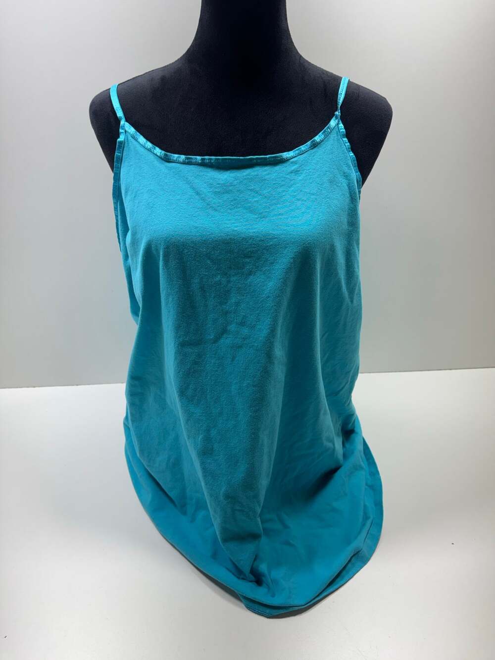 Woman Within Sz 18/20 Large Teal Y2 K Cami Top 90’s Adjustable Stretch Plus Size